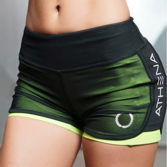 Women Double Layer Athletic Shorts | Women Layered Workout Shorts