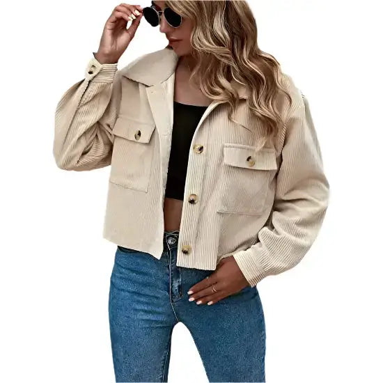 Women's Corduroy Jacket With Pockets | Cord Jacket Women Pockets