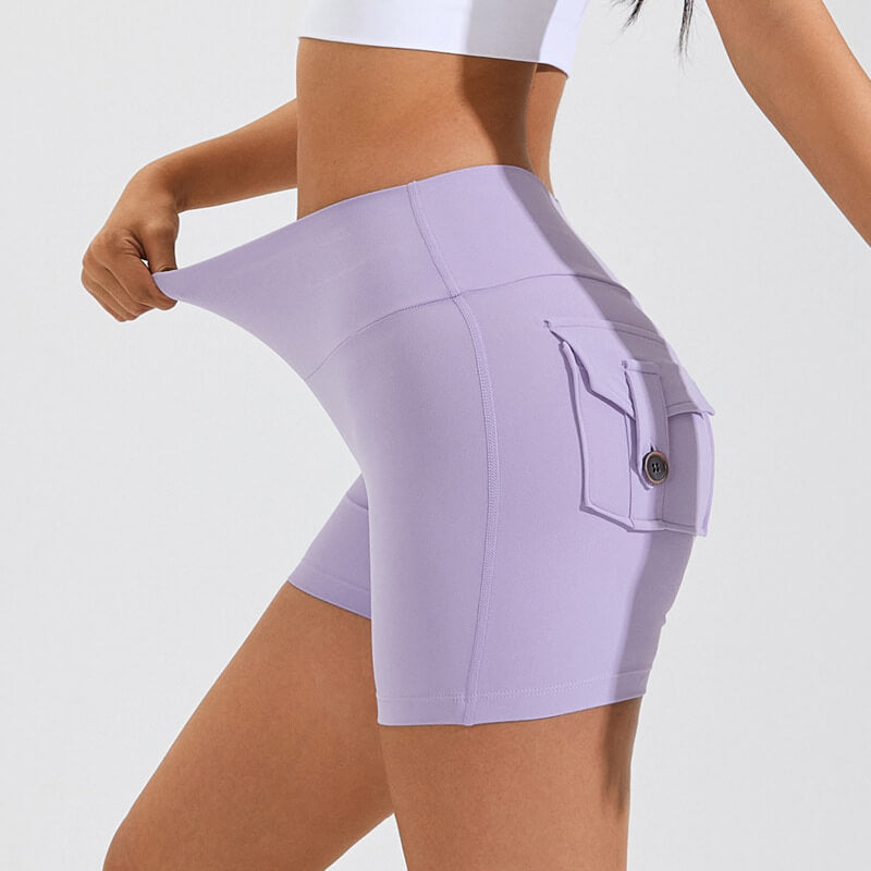 Women’s High Waist Yoga Shorts With Pockets | Quick Dry Workout Shorts