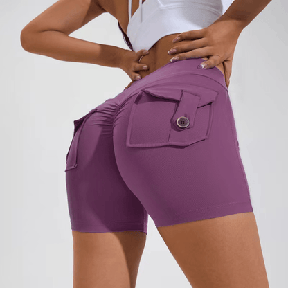 Women’s High Waist Yoga Shorts With Pockets | Quick Dry Workout Shorts