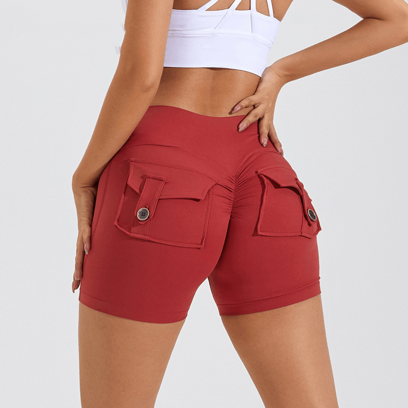 Women’s High Waist Yoga Shorts With Pockets | Quick Dry Workout Shorts