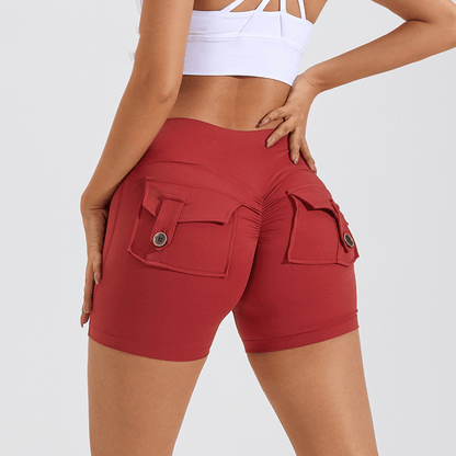 Women’s High Waist Yoga Shorts With Pockets | Quick Dry Workout Shorts
