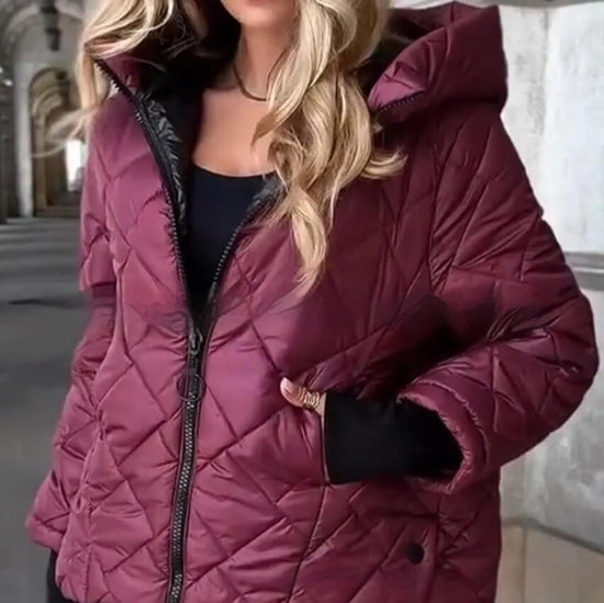 Women's Lightweight Warm Hooded Jacket | Women's Hooded Puffer Jacket