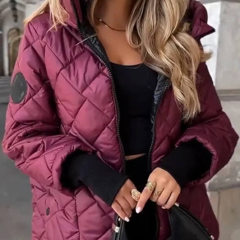 Women's Lightweight Warm Hooded Jacket | Women's Hooded Puffer Jacket