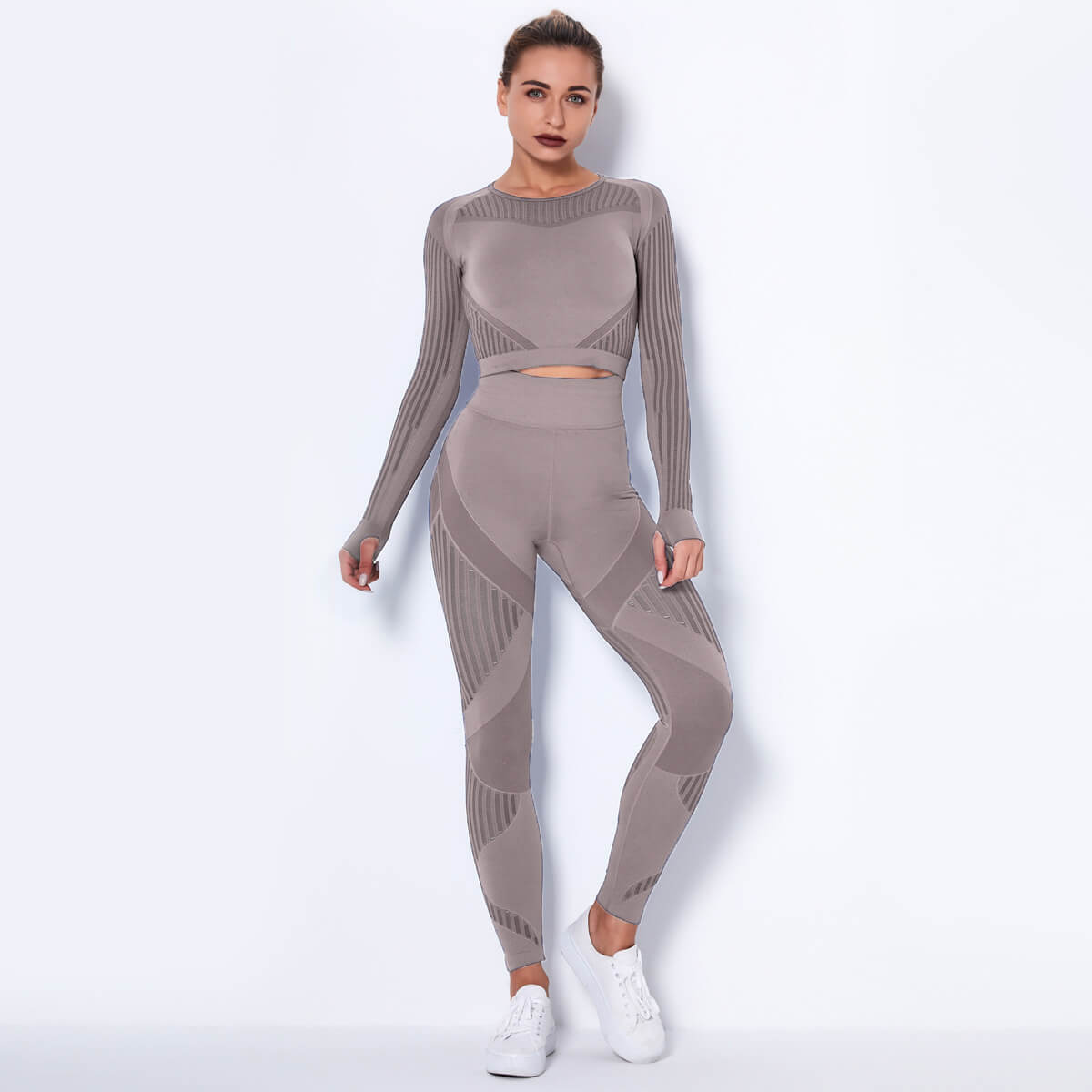 Women's One Piece Workout Suit | Long Sleeve Yoga Bodysuit