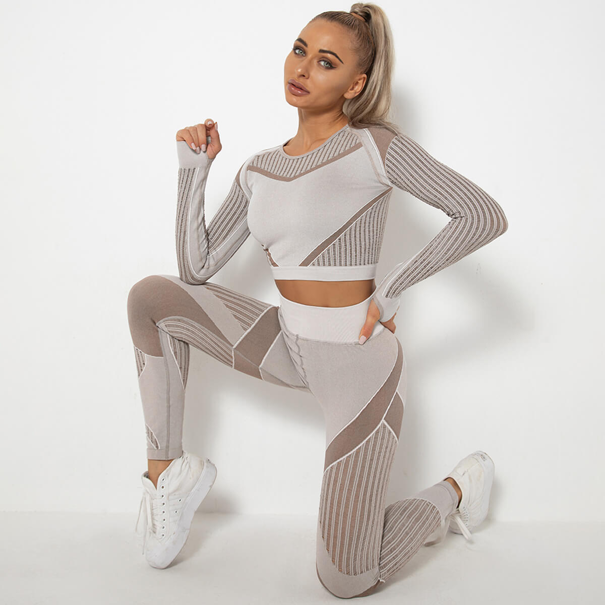 Women's One Piece Workout Suit | Long Sleeve Yoga Bodysuit
