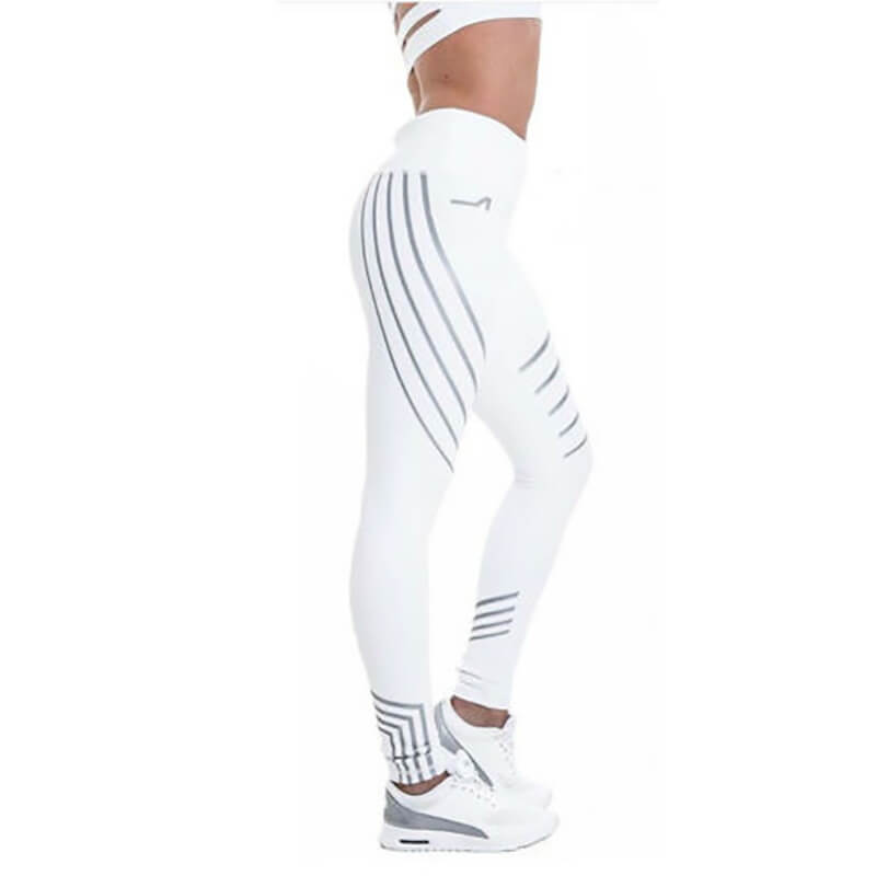 Women's Reflective High Waisted Leggings | Sport Yoga Pants With Pockets