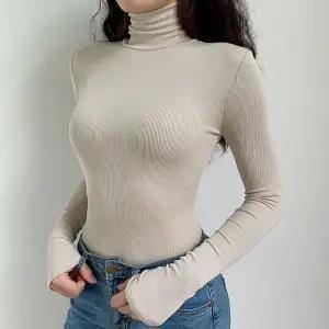 Women’s Turtleneck Bodysuit | Warm Basic Woman Body Fall Winter