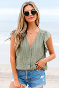 Ruthie Flutter Sleeve Lace V Neck Top-0