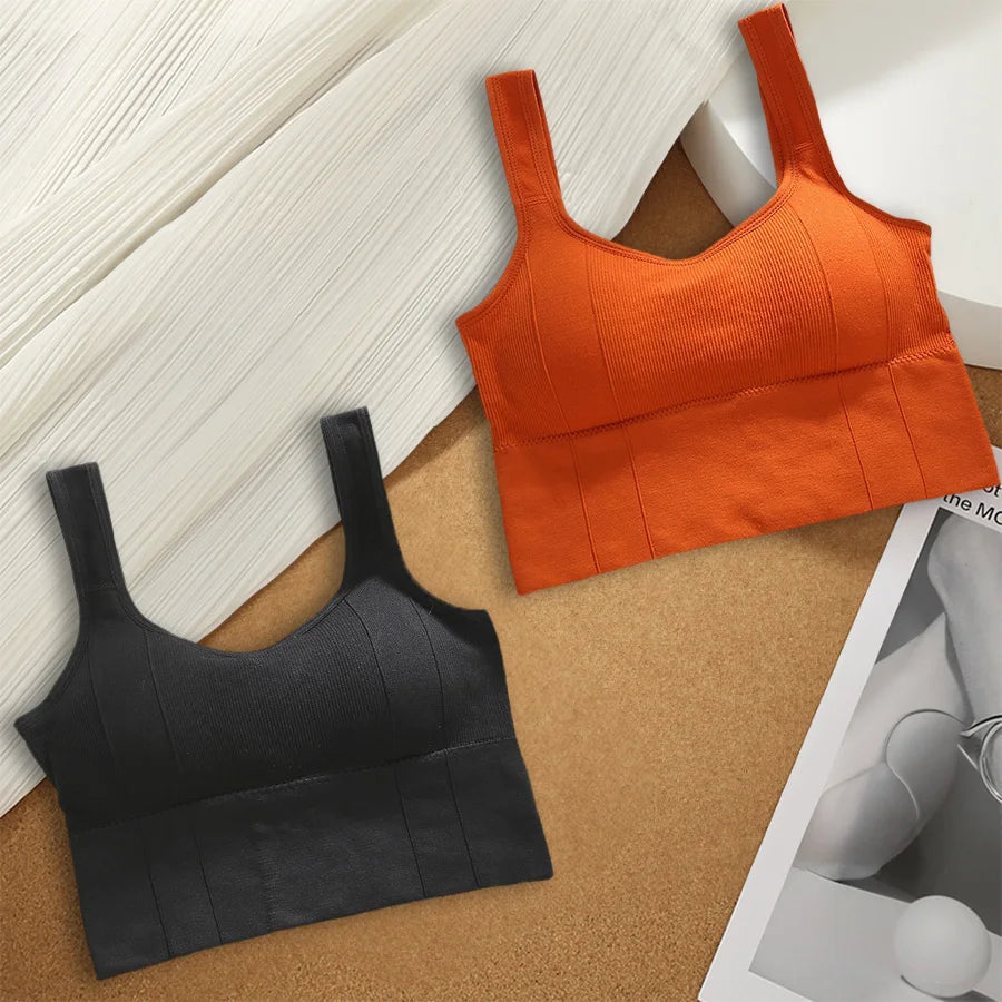 Breathable Sports Bra Anti-Sweat Fitness Top Women Seamless Yoga Bra Shockproof Crop Top Push Up Sport Bra Gym Workout Top