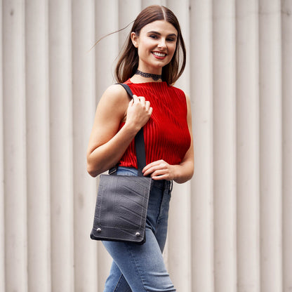 Spencer Recycled Rubber Vegan Crossbody Bag (3 Sizes Available)