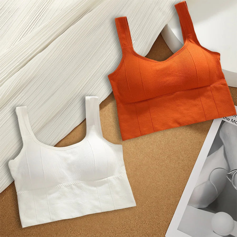 Breathable Sports Bra Anti-Sweat Fitness Top Women Seamless Yoga Bra Shockproof Crop Top Push Up Sport Bra Gym Workout Top