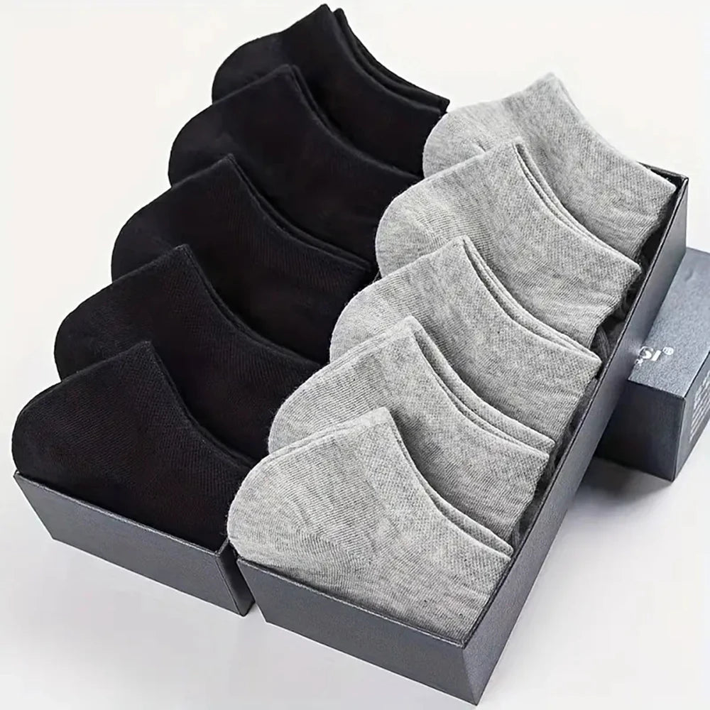 5/7/10 Pairs of Men/women Boat Socks, Plain Color, Anti Odor, Summer Ankle Socks, Casual and Breathable Low Waisted Socks